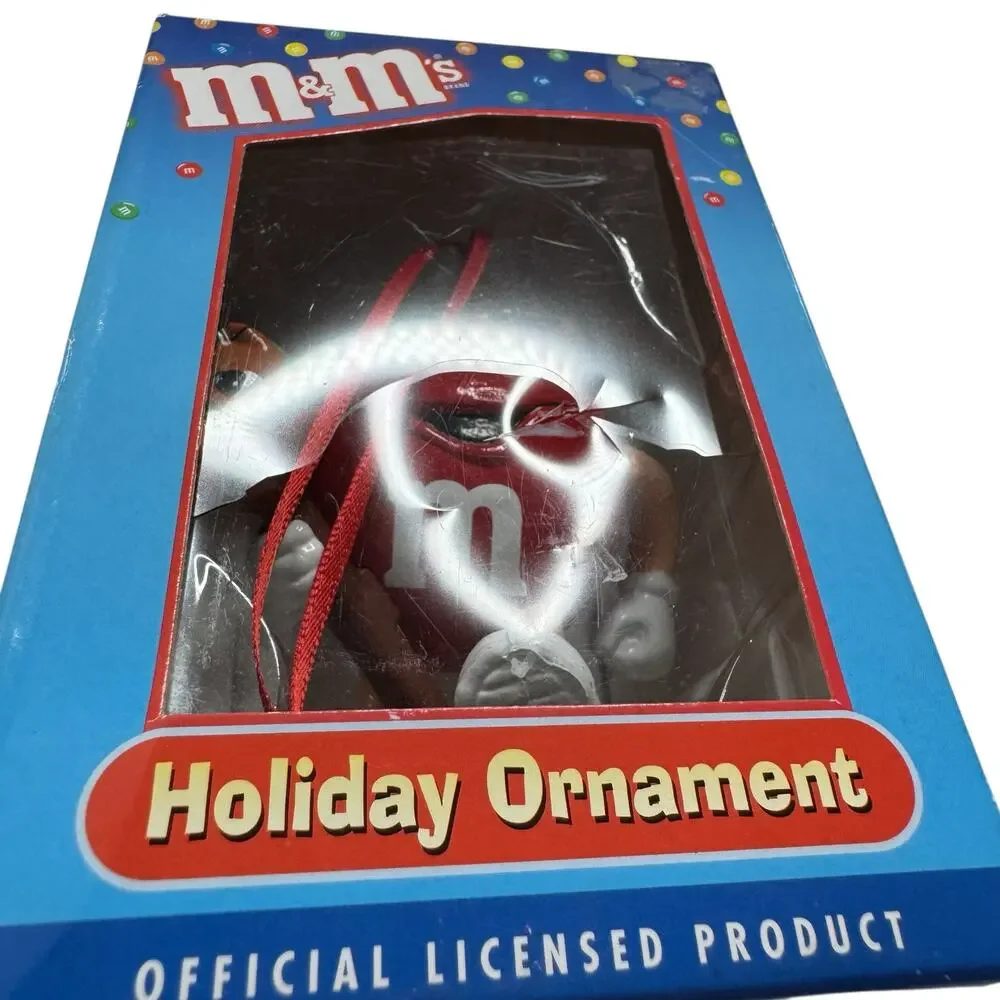 Vintage KURT ADLER Red M&M Candy Ornament Broom Horse *NEW* 2005 Cowboy Country